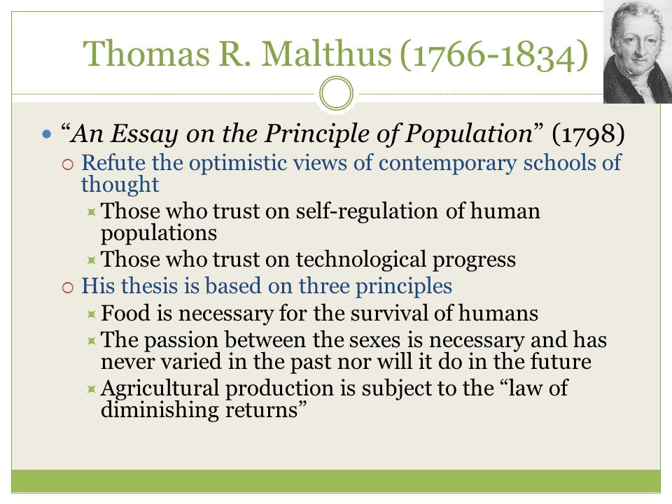 Malthuss essay on the principle of population